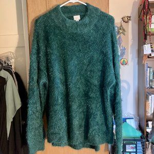 Mockneck Fuzzy Green Sweater from a new day